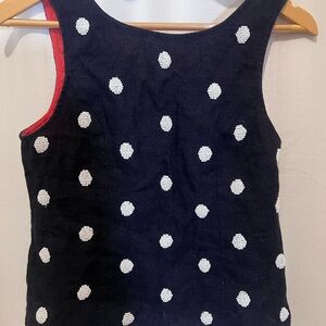 Beaded Polka Dot Sleeveless Top